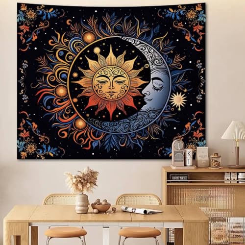Apdidl Sun and Moon Boho Tapestry, Hippie Mandala Tapestries Wall Hanging - color: D-Boho Sun Tapestry, size: 48"L x 36"W
