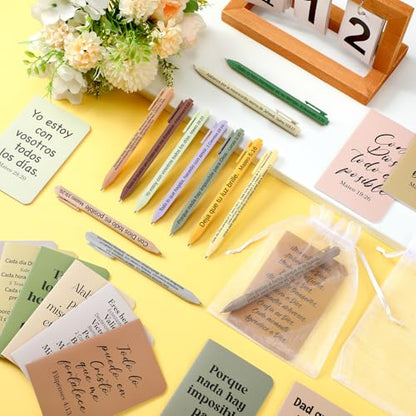 Fuyoooo 72 Pcs Spanish Christian Gift Notebook Set Regalos Cristianos En Español Para Women Men Bible Church Catholic Religious for Back to School Office Sunday School Bible Study Group(Bohemian) - style: Bohemian