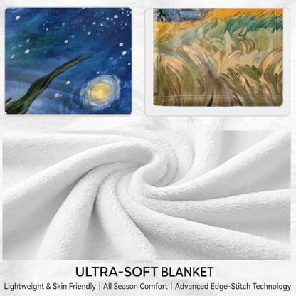 Abstract Inspired Throw Blanket – Abstract Style Cosmic Landscape - color: Tk050, size: 60"x50"