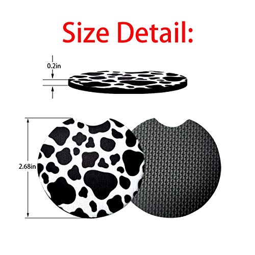 2 Pack Car Coasters for Drinks Absorbent - 2.75 Inch Cute Car Cup Holder Coasters for Women, Removable Cup Holder Coaster for Your Car, Car Interior Accessories for Women & Girls (White Leopard) - color: White Leopard