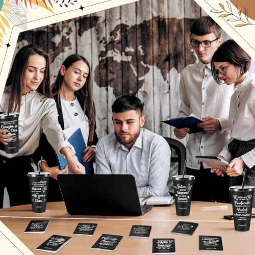 Hollowfly 12 Set/48 Pcs Spanish Christian Gifts for Women, Black - color: Black