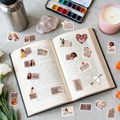 Black Women Stickers for Adults - 100 Pcs Jesus Inspirational Water Bottle Stickers for Vision Board, Waterproof Scrapbook Decals, Motivational Vinyl Sticker for Laptop Journaling Supplies - style: Black Women