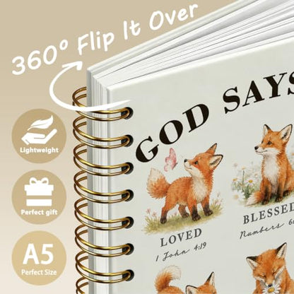 Fox Gifts Cute Christian Notebook Bible Journal for Women Girls - color: Fox Christian -(A5)