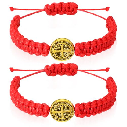 Fumete 2 Pcs Saint Benedict Medal - color: Red,Gold