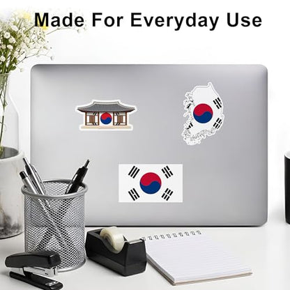 [3pcs] Korea Flag Sticker Pack Vinyl Waterproof Decal, South Korea Stickers - color: Korea Flag Sticker