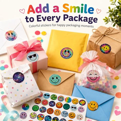 Smiley Face Stickers for Kids, 50 Pcs, 2.12 Inch Large Waterproof - color: Multicolor