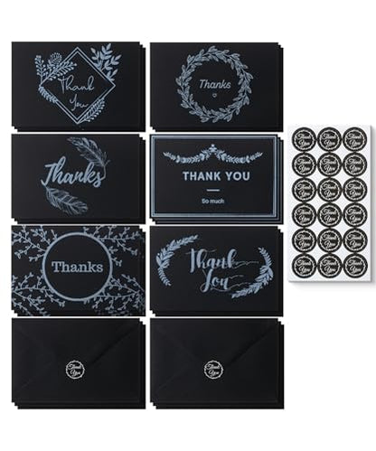 Mr. Pen- Blank Thank You Cards with Envelopes, 18 Pack, 4x6 - color: Black