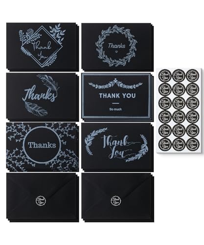 Mr. Pen- Blank Thank You Cards with Envelopes, 18 Pack, 4x6 - color: Black