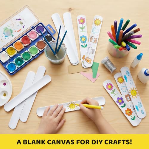LovesTown 48 PCS Slap Bracelets White, Party Snap Bracelets Bulk DIY Craft - style: White