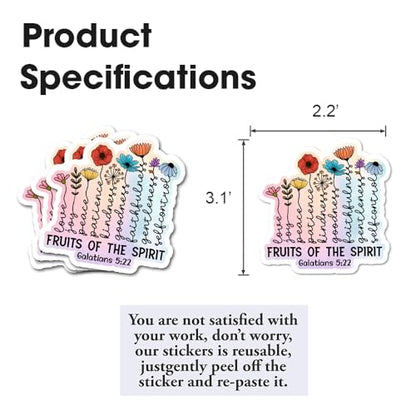 Galatians 5 22 The Fruit of The Spirit Christ Stickers 3Pcs Bible Christian Religious Stickers Vinyl Waterproof - No Fade, Used for Notebook Laptop and Water Bottle (Fruit of The Spirit) - color: Fruit of the Spirit
