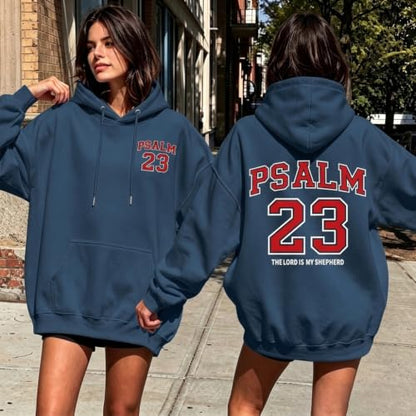 Christian Hoodies for Women Psalm 23 Sweatshirt Jesus Faith Hoodies Religious Bible Verse Graphic Hoodie Pullover - color: Deep Blue, size: X-Large