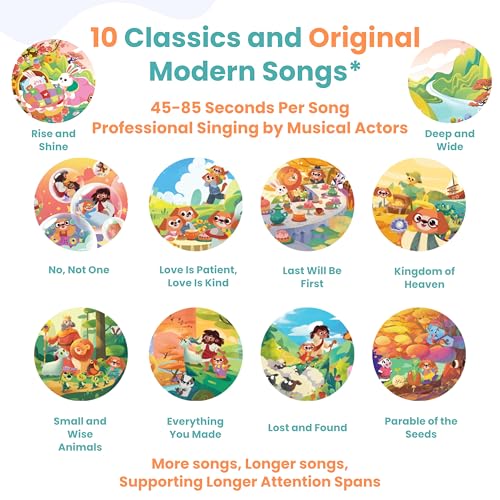 GO GO Bible Songs of Wisdom: Bible Songs Book for Toddlers, 10 Songs, Talking Books for Toddlers 2-4 Years, Sound Books, Sing Along Books, Baby Music Book, Christian Toys for Toddlers - color: Bible Songs of Wisdom