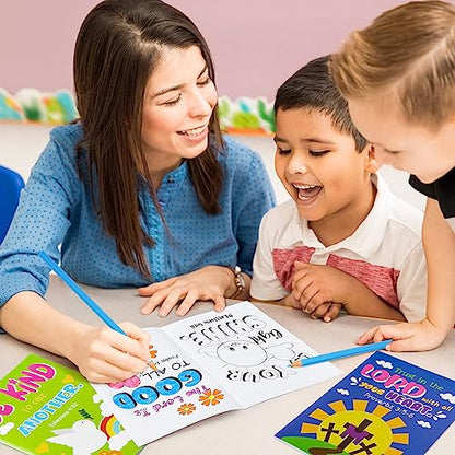 24Pcs Bible Coloring Books Religious Theme DIY Color-in Pages - color: A-bible Style ①