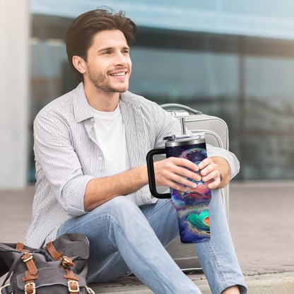 Christian Gifts for Women 40oz Tumbler - Insulated Travel Mug with Handle (Dolphin, 40 Ounces) - color: Dolphin