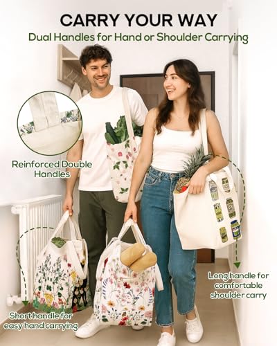 Miss Adola Cute Extra Large Canvas Grocery Tote Bag - color: Black Mushroom