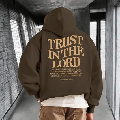 Christian Hoodies for Men Religious Faith Jesus Hoodie - color: Brown, size: Medium
