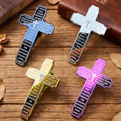 Christian Visor Clip Cross for Car, Drive Safe Religious Accessories, Gold - color: Gold