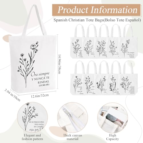 Paterr 20 Pcs Christian Tote Makeup Bag - color: White, style: Boho Spanish