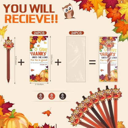 Yexiya 48 Pcs 24 Sets Fall Christian Gifts Bulk, Owl You Need Is Jesus Pens