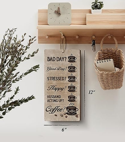 YZEXEZY Funny Coffee Quotes Sign for Coffee Drinker 12"x6" Retro Wall Art Plague for Home Office Cafe Station Decoration - style: Funny Coffee Quotes