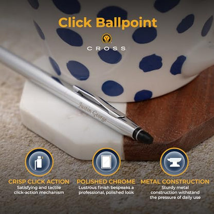 Cross Click Personalized Click Action Ballpoint Pen in Polished Chrome - color: Polished Chrome