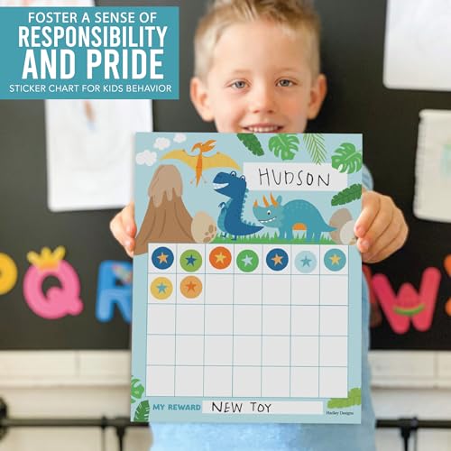 Sticker Chart for Kids Behavior at Home and Back to School Reward Charts - color: Dinosaur