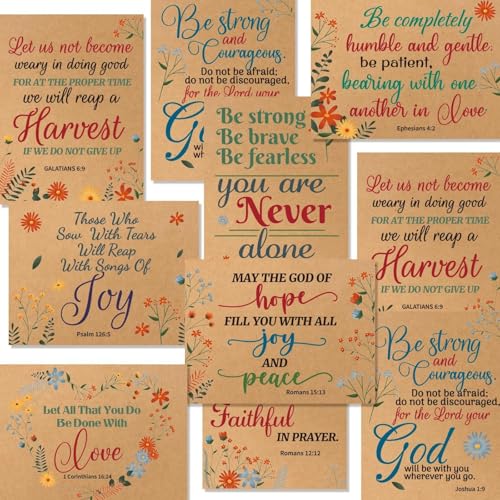 WorldBazaar Christian Cards 24 Pack Religious Cards Wtih Bible Verse Kraft