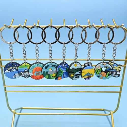 Cute Keychain Bulk,Cute Key Chain for Car Keys Purse Bag Rewards - color: Camping-30