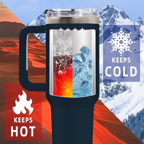 DUUV American USA Flag Tumbler 40oz, Insulated Blue 4th of July Cup Gifts - color: Truth Flag