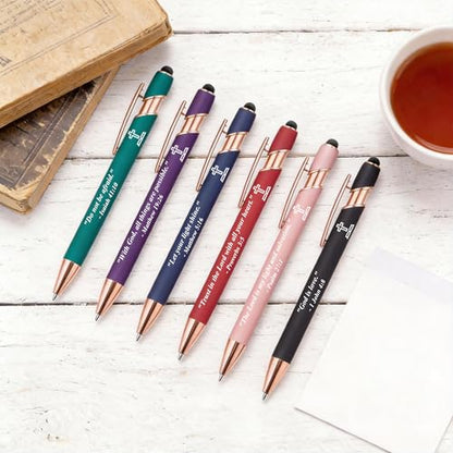 Bible Verse Ballpoint Pens, 12 Pack, With Scripture Verses Inspirational Christian Quotes, christian pens, religious pens, School Supplies Office Gift for Church Members Pastors Student