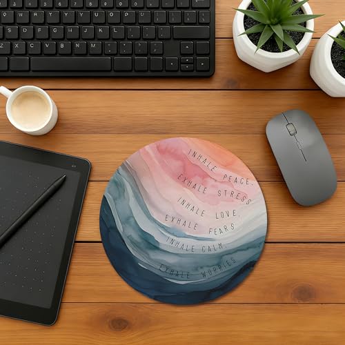 Inspirational Mouse Pad ，Calming Ocean Theme Mousepad Mouse Mat with Non-Slip Rubber Base for Home Office Desk Accessories,Aesthetic Office Supplies,7.9x7.9 Inch - color: Color-2