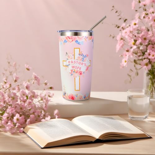 Pastor Wife Appreciation Gifts for Women Christian Gifts Unique Pastor Gift for Pastor's Wife Including Journal Tumbler Socks Makeup Bag Pen Card for Birthday Christmas