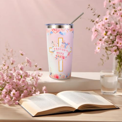 Pastor Wife Appreciation Gifts for Women Christian Gifts Unique Pastor Gift for Pastor's Wife Including Journal Tumbler Socks Makeup Bag Pen Card for Birthday Christmas