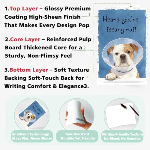 Funny Get Well Soon Card for Men Women, Surgery Recovery Gifts for Women Men, Cute Dog Get Well Soon Gifts, Post Surgery Recovery Card - color: SK-096