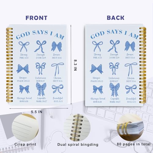 Christian Blue Journal Notebook,Bible Study Journal for Women - color: Blue
