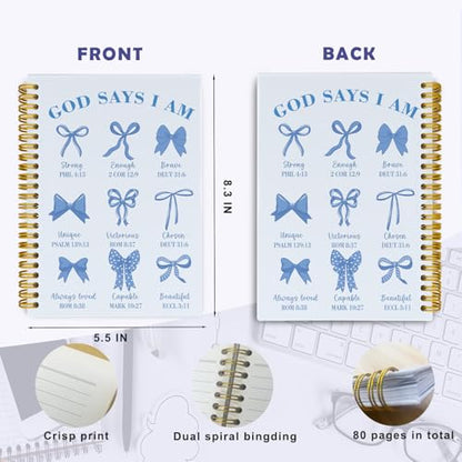 Christian Blue Journal Notebook,Bible Study Journal for Women - color: Blue