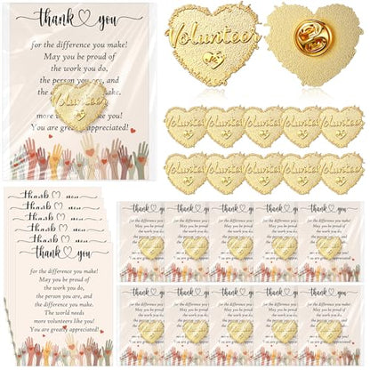 Tondiamo Volunteer Appreciation Gifts Lapel Pins Card