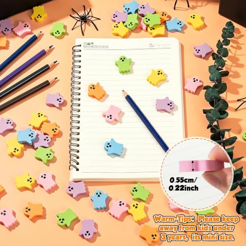ANGOLIO Halloween Ghost Mini Erasers for Kids Bulk, 60Pcs Party Favors - style: Halloween Ghost