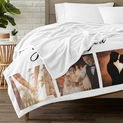 inkArts Custom Blanket with Photo, Personalized Blanket, Customized Photo Blankets, Customizable Picture Blankets, Personalized Anniversary Photo Gifts for Women Men Her Him Girlfriend Boyfriend - color: 9 Photos