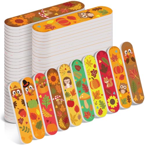 50 Pack Fall Mini Nail Files Thanksgiving Autumn Gifts for Women - style: Autumn