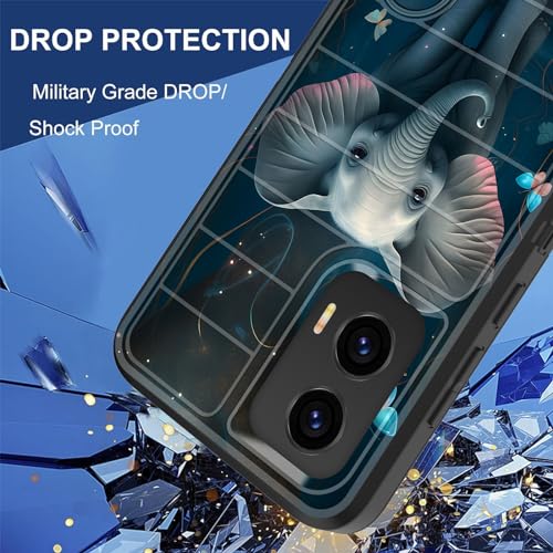 for Moto G Stylus 5G 2024 Case Built in Kickstand,Heavy Duty Protective Shockproof 3-Layer Full Body Rugged Phone Cover for Motorola Moto G Stylus 5G 2024,Cute Baby Elephant Butterfly - color: Cute Baby Elephant Butterfly