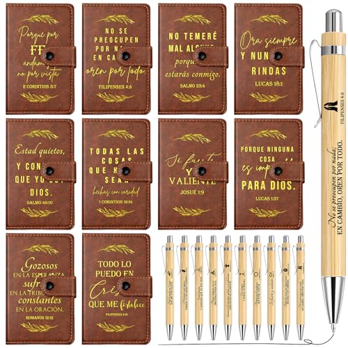 Spakon 20 Pcs Christian Prayer Journals with Pens, Spanish Leaves - style: Spanish Leaves