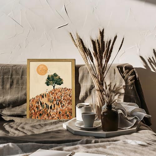 Framed Jesus Feeds the 5000 Wall Art, Vintage Christian Bible Art Canvas Prints, Inspirational Religious Artwork Wall Decor for Living Room Bedroom Prayer Room – 8x10in - color: Jesus D, size: 10"L x 8"W