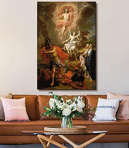 Canvas Print Wall Art - Resurrection of Christ, Circa 1700 by Noël Coypel - 12x18 inches - color: Resurrection of Christ, size: 18"L x 12"W