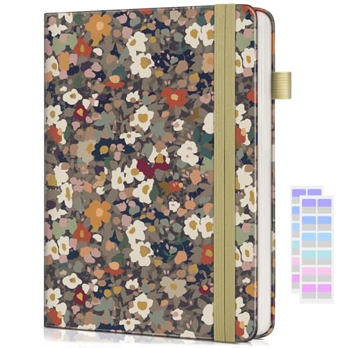 dilitego Lined Journal Notebook for Women Men, 256 Numbered Pages Hardcover Notebooks for Work, A5 Journaling Notebooks, College Ruled Journals for Writing Business School 5.75" x 8.38" Petals - color: Petals