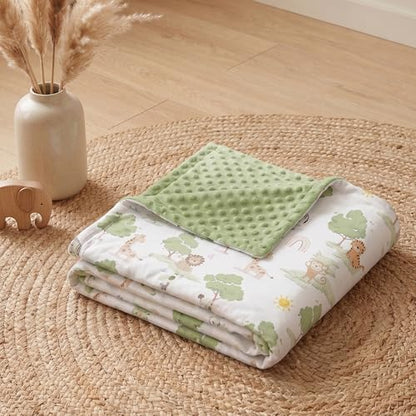 Fleece Baby Blankets for Girls & Boys, Infant Toddler Blanket - color: Green Animals