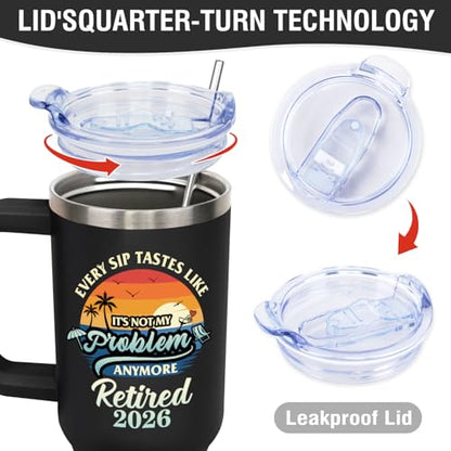 Retirement Gifts for Men Woman 2026 - Funny Retirement Tumbler 40oz, Retired Gift for Women Men Coworkers Boss From Colleague Friend Family, Goodbye/Going Away/Farewell Gifts Coffee Tumbler Cup - color: Retired 2025