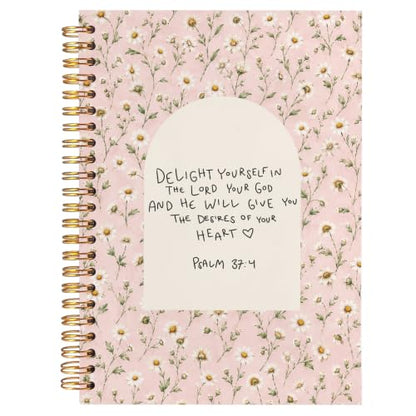 Pink Daisy Floral Christian Notebook for Women 5.5x8.3 - color: Daisy Floral