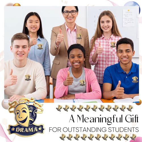 Knitgrip Award Lapel Pins Bulk Academic Recognition Enamel Pins Honors Gift for Student Office Government Club Members - style: Drama
