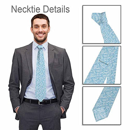 Black Dots Men's Neckties Retro Classic Circle Geometry Men's Tie for Mens Teens Business Work Casual Wedding Party - color: Blue Ripple